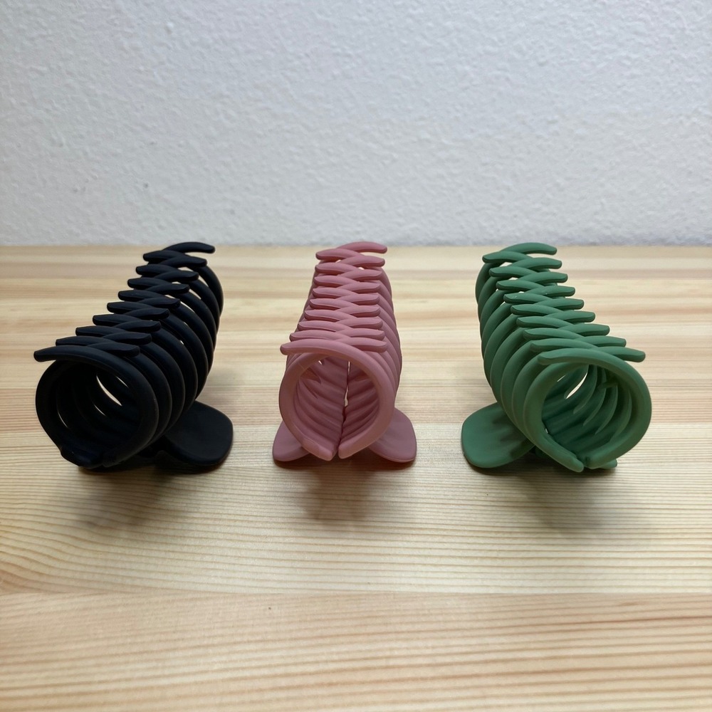 3pc Matte Large Claw Hair Clips Accessories Set Black Dusty Rose Pink Sage Green - Picture 9 of 16